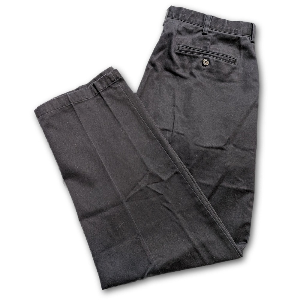 LL Bean Comfort Waist Mens 37x32 Pants Navy Blue 100% Cotton 238076 Woven Size